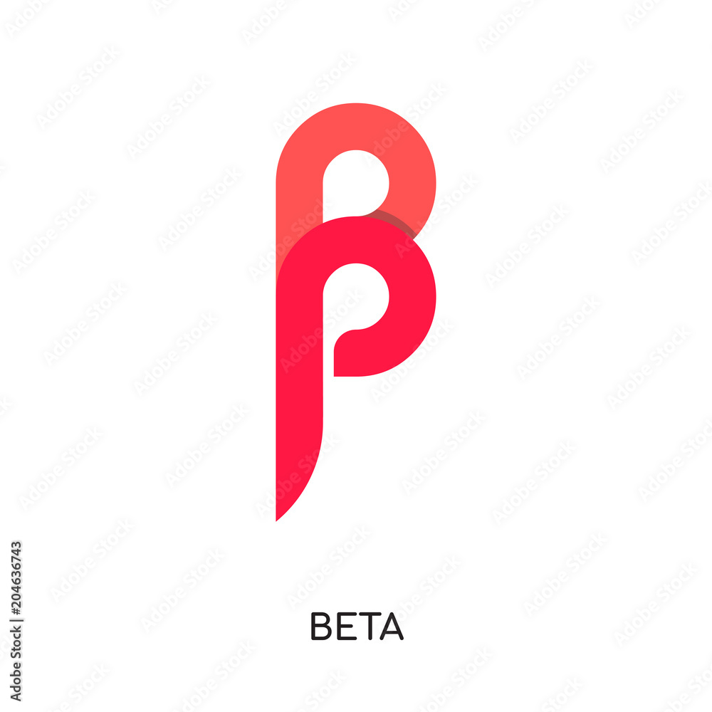 logo beta isolated on white background , colorful vector icon, brand ...