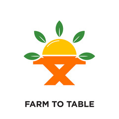 farm to table logo isolated on white background , colorful vector icon, brand sign & symbol for your business