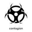 contagion symbol isolated on white background , black vector sign and symbols