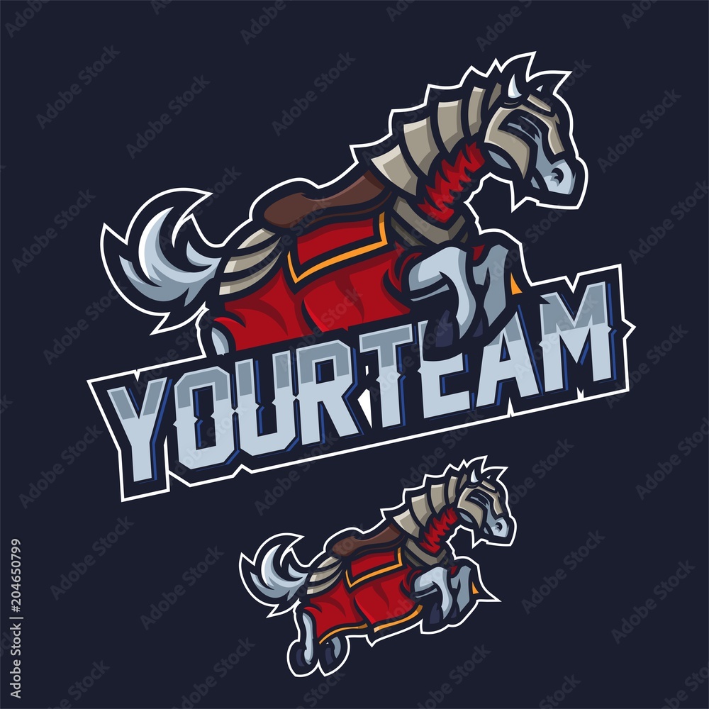 armored horse esport gaming mascot logo template Stock Vector | Adobe Stock