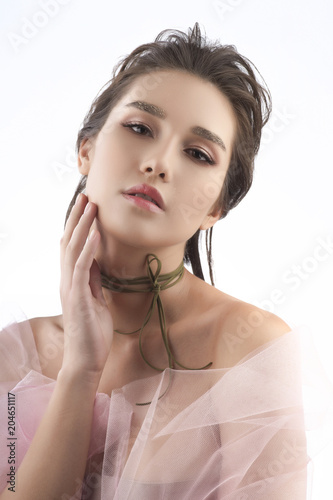 334px x 500px - Beautiful young big breast asian girl wearing a pink veil on ...
