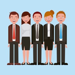 Canvas Print - business people team group avatar vector illustration 