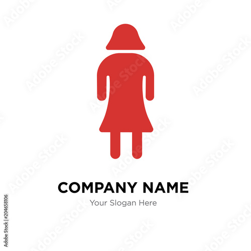 Woman With Dress Company Logo Design Template Colorful Vector