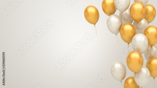 Fotomural Gold and silver balloons background