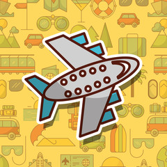 Canvas Print - time to travel airplane vacation tourism vector illustration