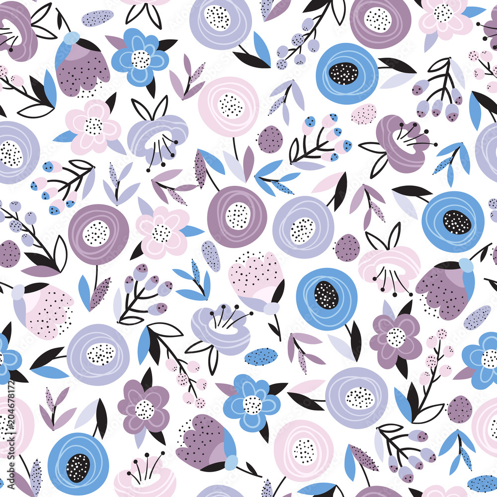 Fotografia Bright floral seamless pattern