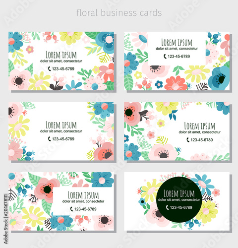 Tela Six floral business cards