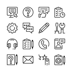 Poster - Customer service line icons set. Modern graphic design concepts, simple outline elements collection. Vector line icons