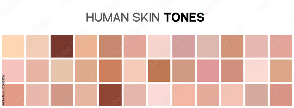 Skin tone color chart. Human skin texture color infographic palette ...