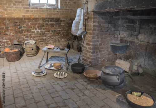 Fotografia, Obraz Recreation of Fireplace in Slave Quarters, Mt. Vernon