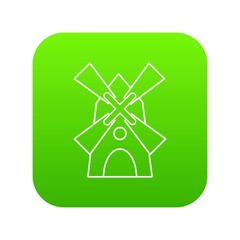 Sticker - Windmill icon green vector