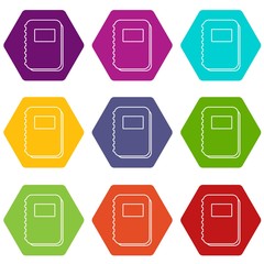 Poster - Notebook icons set 9 vector