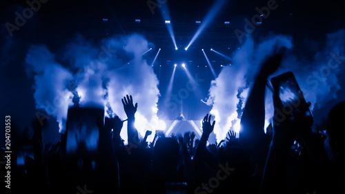 Fotografia  Happy People Dance in Nightclub Party Concert