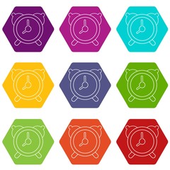 Poster - Alarm clock icons set 9 vector