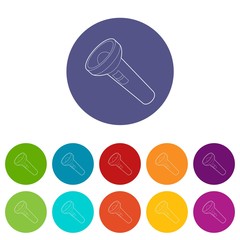 Poster - Hand lantern icon, outline style