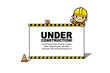 © GuGGGar - Vector under construction page illustration with cute worker character
