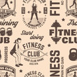 © sivvector - Fitness club seamless pattern or background. Vector illustration.