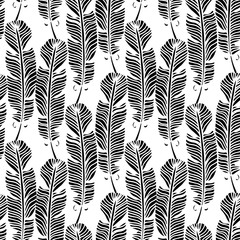 Birds feathers seamless pattern