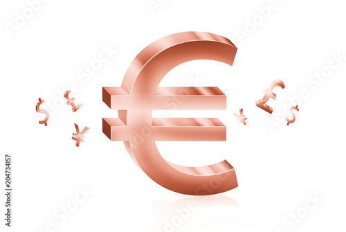 Rose Gold Metal Of Euro Currency Symbols Forex Trading Concept Rose Gold Metal Of Euro Currency Symbols Forex Trading Concept