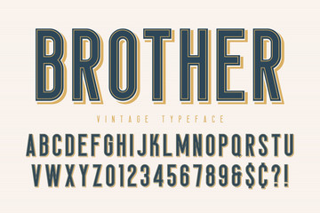 Poster - Trendy vintage display font design, alphabet, typeface