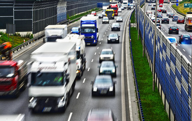 Sticker - Six lane controlled-access highway in Warsaw, Poland