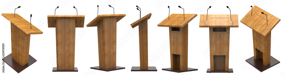podium with microphone - obrazy, fototapety, plakaty 