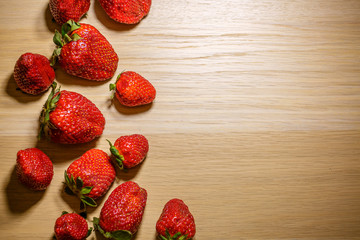 Wall Mural - strawberries on the table, healthy food, diet food