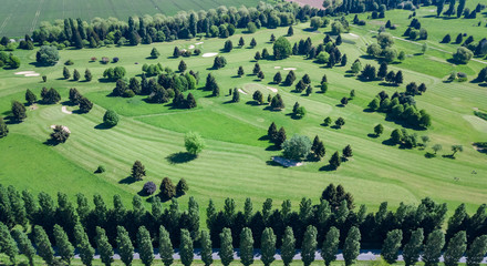 Poster - Drone view of a golf course