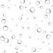 © klerik78 - Bubbles underwater texture isolated on transparent background. Vector fizzy air, gas or clean oxygen bubbles under sea water. Realistic effervescent champagne drink