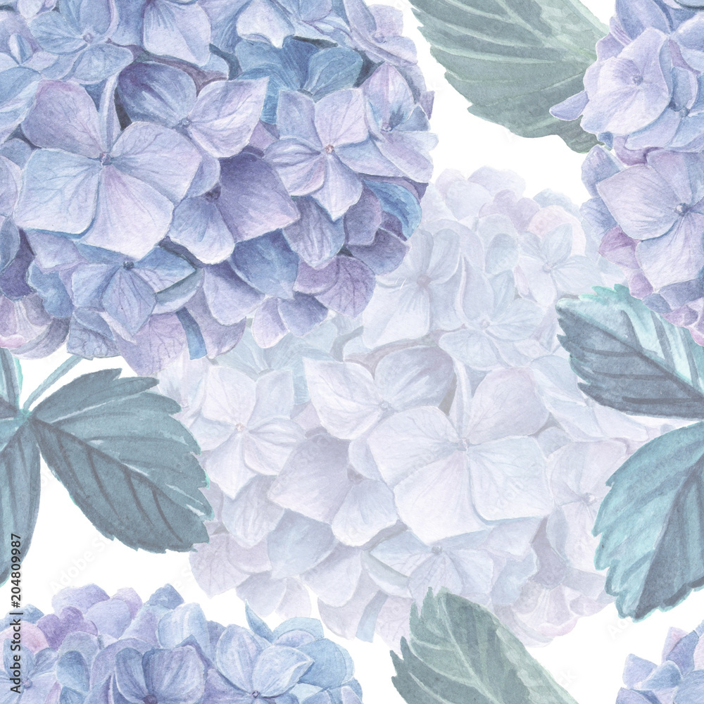 Hydrangea Watercolor Pattern