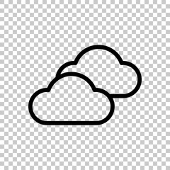 Poster - Mostly cloudy icon. Simple linear icon with thin outline. On transparent background.