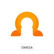 omega logo isolated on white background