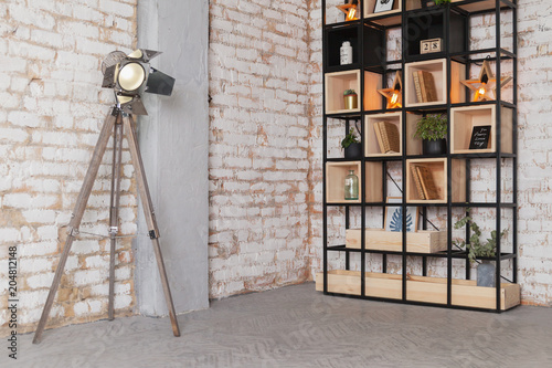 Loft Modern Living Room Photo Studio Interior Source Lamp