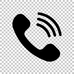 Poster - Ringing phone icon. Retro symbol. On transparent background.