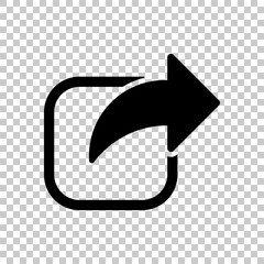 Poster - Share icon. Arrow and square. On transparent background.