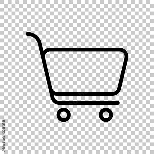 Shopping cart icon. Simple linear icon with thin outline. On