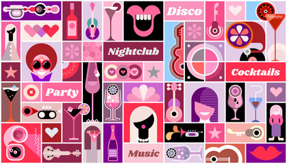 Wall Mural - Disco Party vector illustration