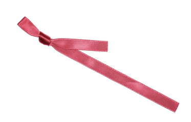 Red ribbon with bow isolated on white background