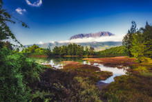 Panorama Of The Piton Des Neiges From The Martin'pond In Grand Ilet