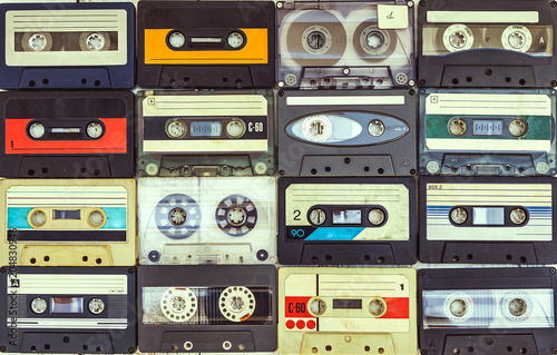 Fotografía collection of various vintage audio cassettes