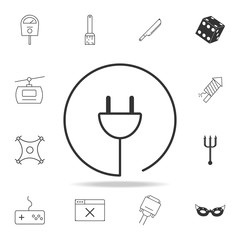 Poster - Plug in round icon. Detailed set of web icons and signs. Premium graphic design. One of the collection icons for websites, web design, mobile app