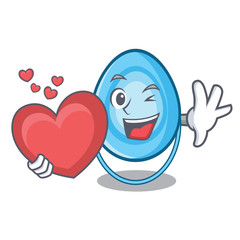 Poster - With heart oxygen mask mascot cartoon