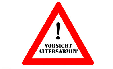 Sticker - Altersarmut Warnschild