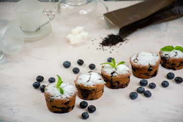 Wall Mural - Vegan blueberry muffins