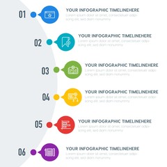 Poster - Flat charts, bookmarks, education infographic timeline template with 7 options for presentations, advertising, annual reports