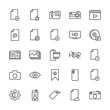© djvectors - Modern Simple Set of video, photos, bookmarks, files Vector outline Icons. Contains such Icons as  picture, camera,  mobile,  cameraman and more on white background. Fully Editable. Pixel Perfect.