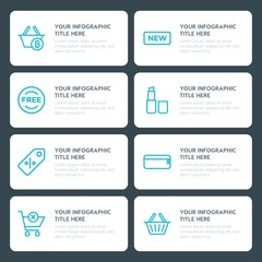 Poster - Flat shopping, beauty and cosmetics infographic timeline template for presentations, advertising, annual reports