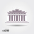 Greek parthenon icon isolated on white background