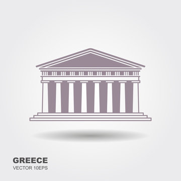 greek parthenon icon isolated on white background