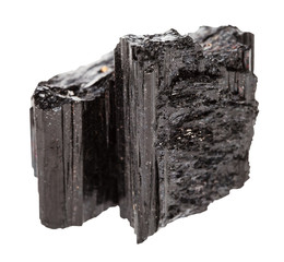 crystal of black Tourmaline (Schorl) isolated